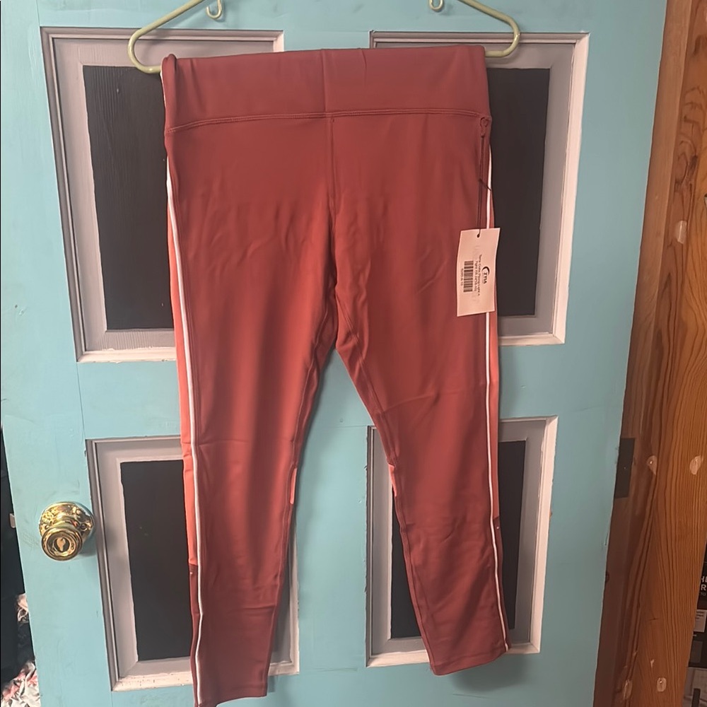 Zyia Terra Cotta Piping Light n Tight 7/8 24” Leggings 8-10